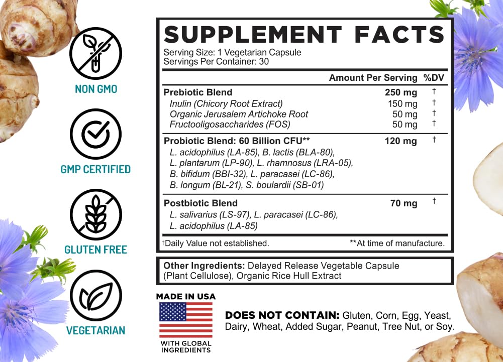 Buy supplements FarmHaven 60 Billion CFU Probiotic - 8 Probiotic Strains - Prebiotics & Postbiotics - Supports Digestive & Immune Health - Delayed Release - Shelf Stable - Vitaza UK Supplements UK