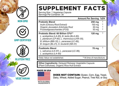 Buy supplements FarmHaven 60 Billion CFU Probiotic - 8 Probiotic Strains - Prebiotics & Postbiotics - Supports Digestive & Immune Health - Delayed Release - Shelf Stable - Vitaza UK Supplements UK