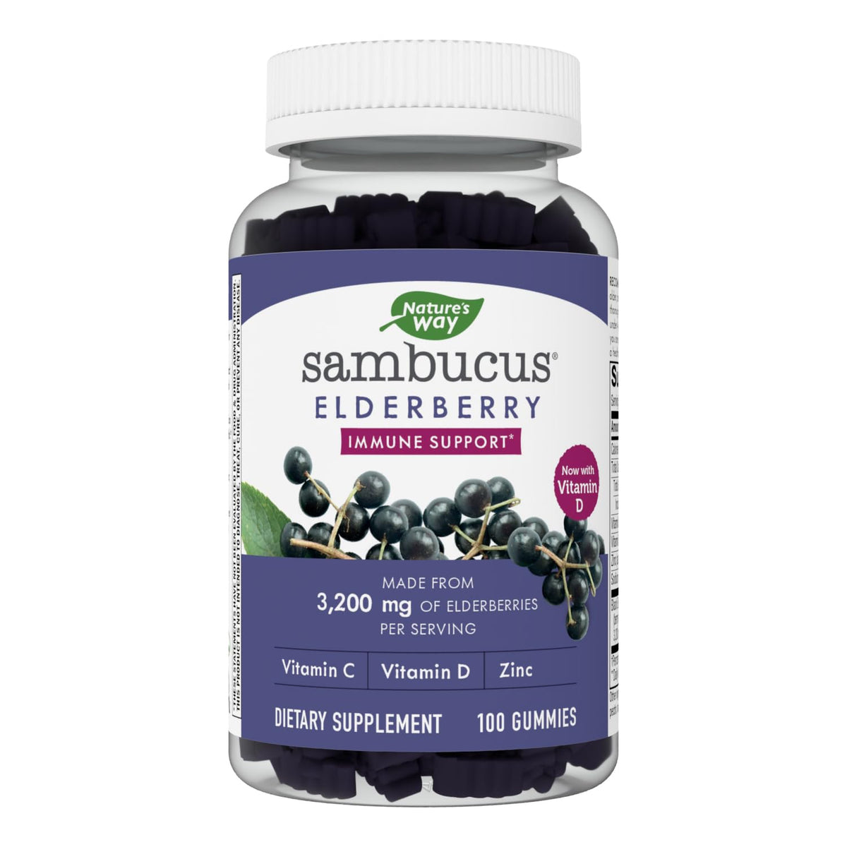 Nature's Way Sambucus Elderberry Gummies - Immune Support Supplement for Kids 