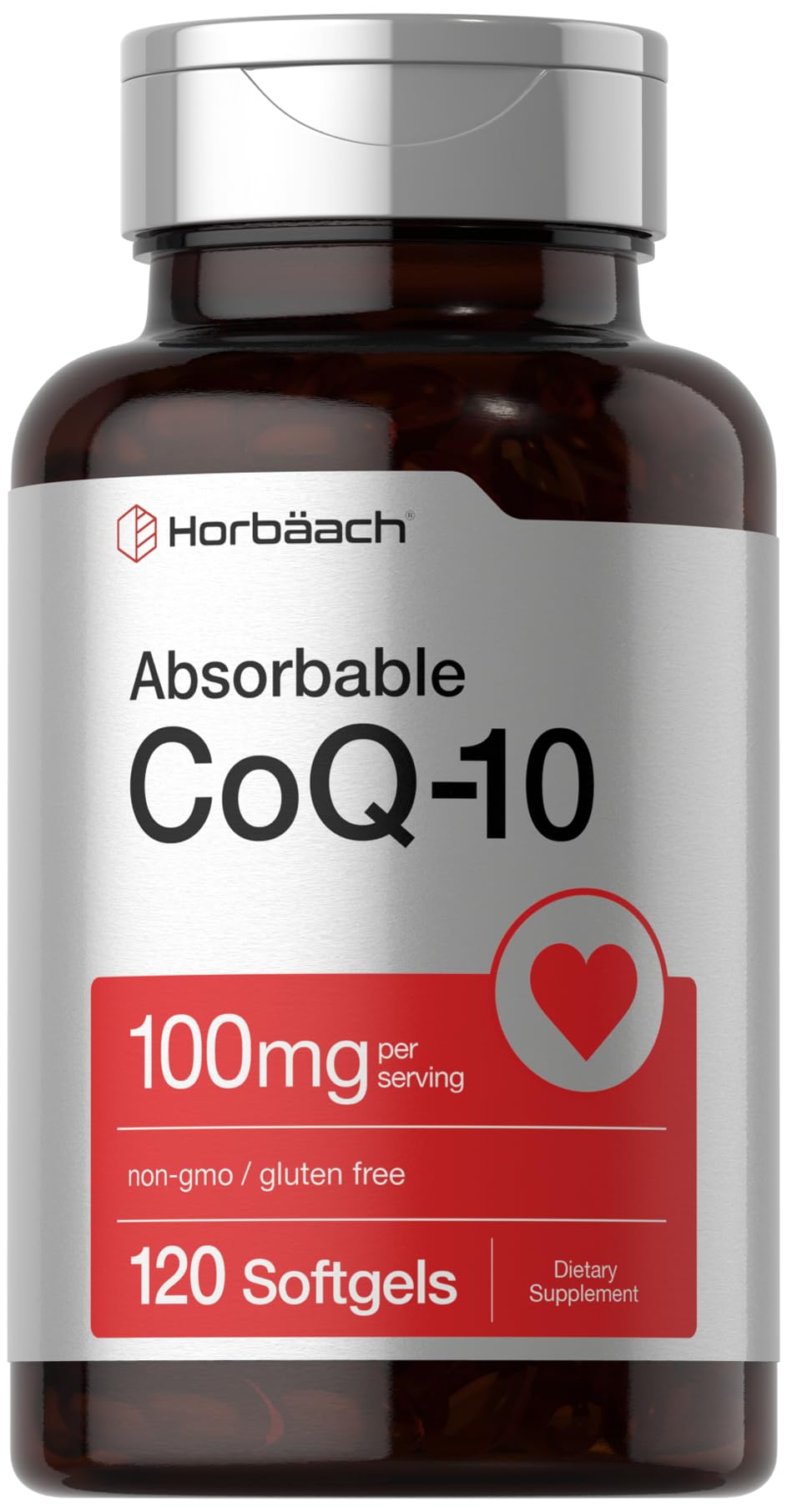 Buy supplements Horbäach CoQ10 100mg Softgels | 120 Count | Non-GMO and Gluten Free Supplement - Vitaza UK Supplements UK