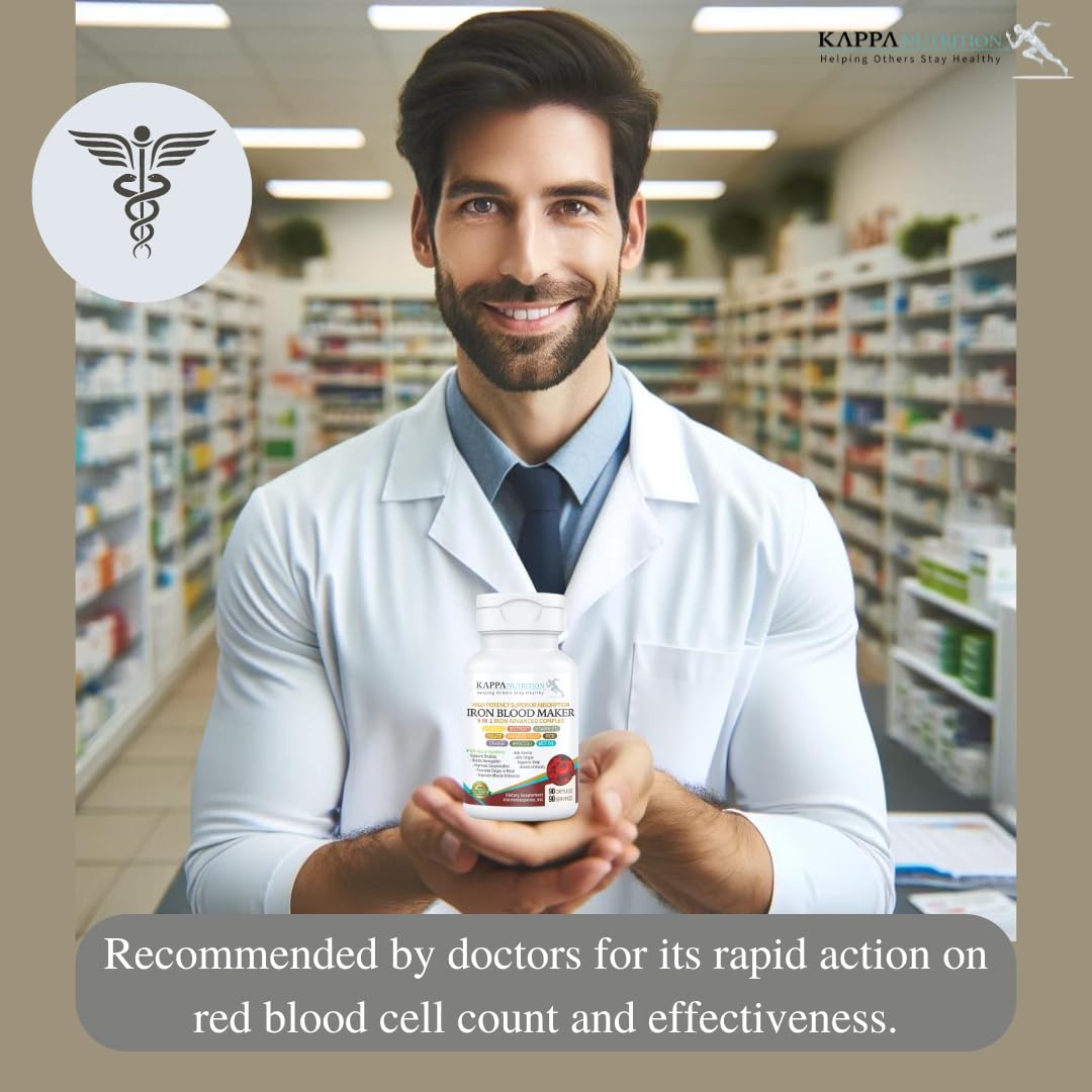 Buy supplements KAPPA NUTRITION Iron 26mg, Vitamin C & Orange 150mg, Folate 667mcg DFE, Vitamin B12, Beetroot, Brewers Yeast, Broccoli & MCT Oil - Vitaza UK Supplements UK
