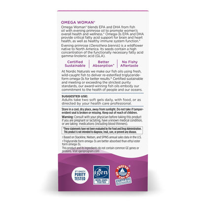 Buy supplements Nordic Naturals Omega Woman, Lemon - 120 Soft Gels - 500 mg Omega-3 + 800 mg Evening Primrose Oil - Vitaza UK Supplements UK