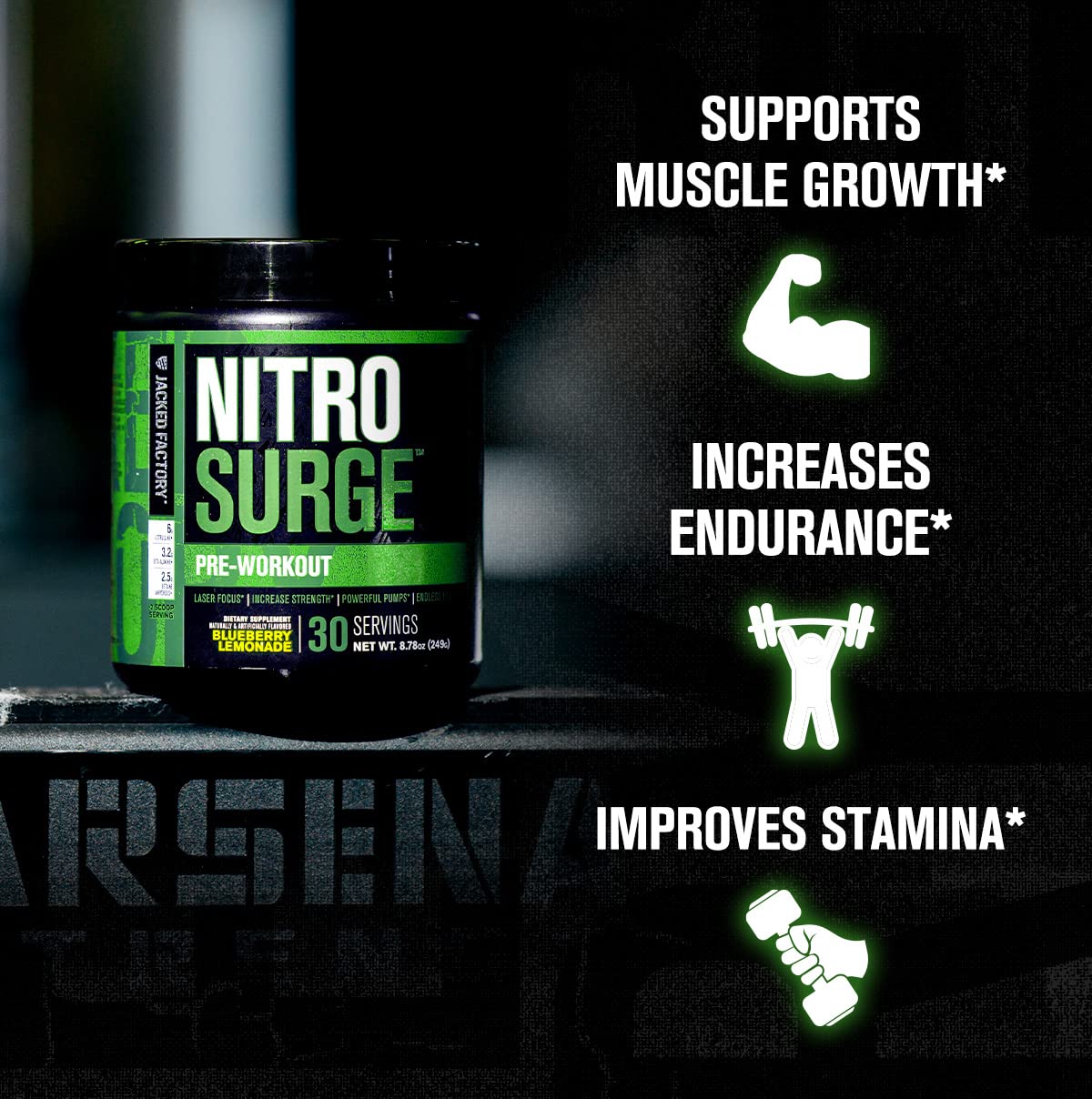 Jacked Factory Nitrosurge Pre-Workout in Cherry Limeade & Watermelon Nitrosurge Shred Thermogenic Pre-Workout for Men & Women