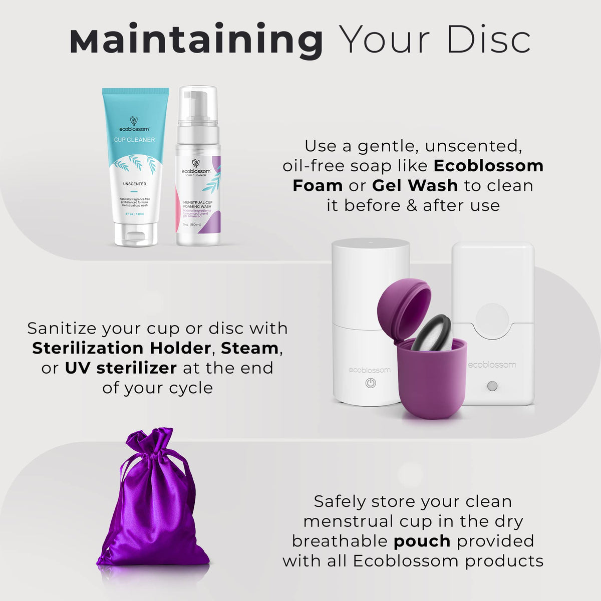 Ecoblossom Reusable Menstrual Disc - Large Menstrual Cup - Soft Period Disc for Women Designed EcoBlossomBuy Supplements Australia