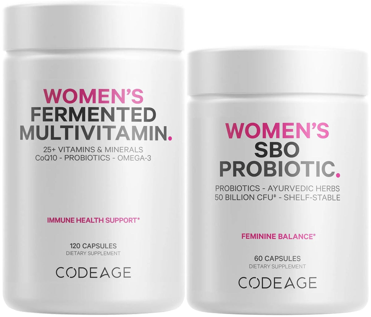 Codeage Women’s Multivitamin Bundle: Women’s Formula & Women’s Probiotic Daily Vitamins Codeage