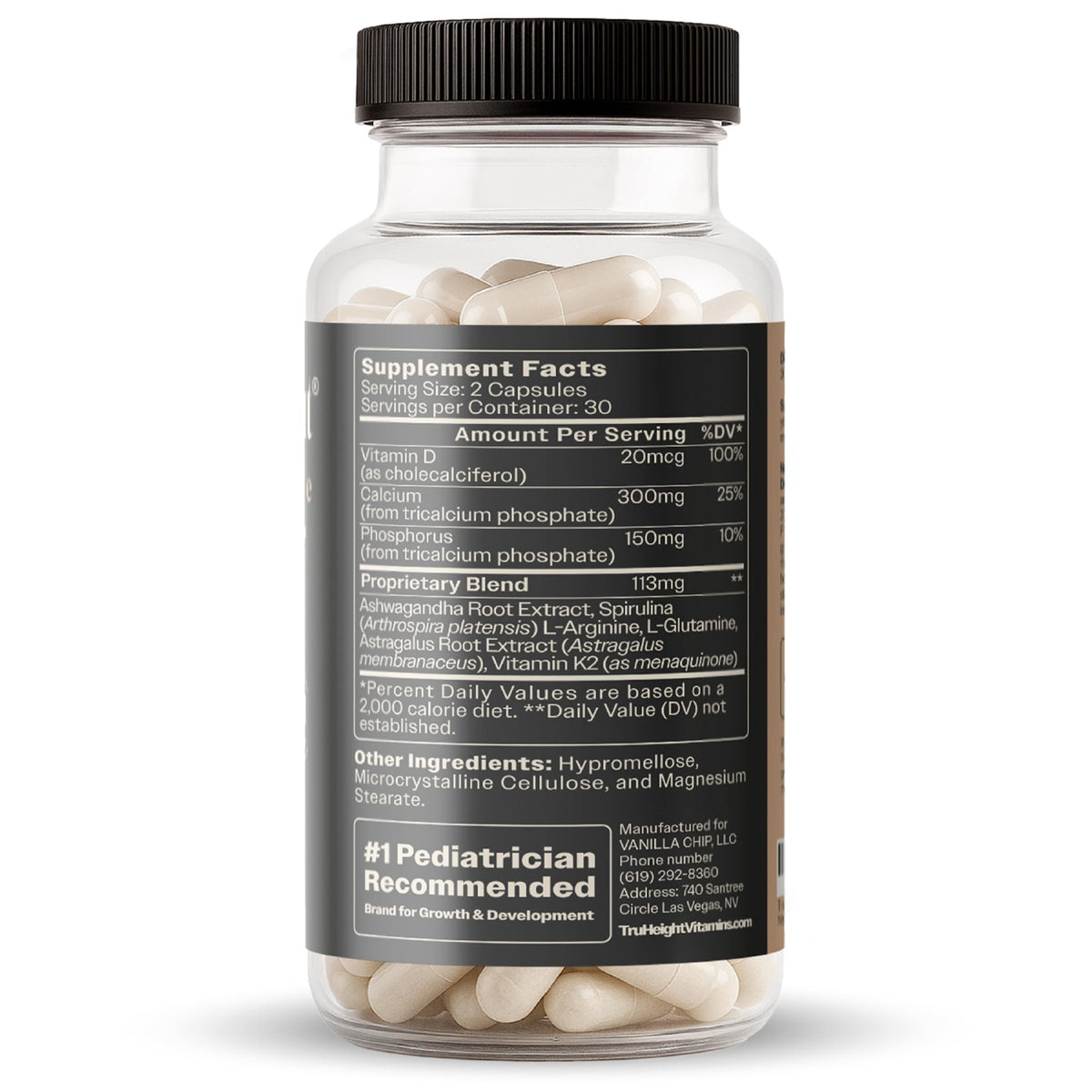 Buy supplements TruHeight Growth Capsules - Tall Nutrition for Natural Growth Supplement for Kids & Teens - Pediatric Vitamin D, K, Calcium & Ashwagandha - Bone Strength - Vitaza UK Supplements UK