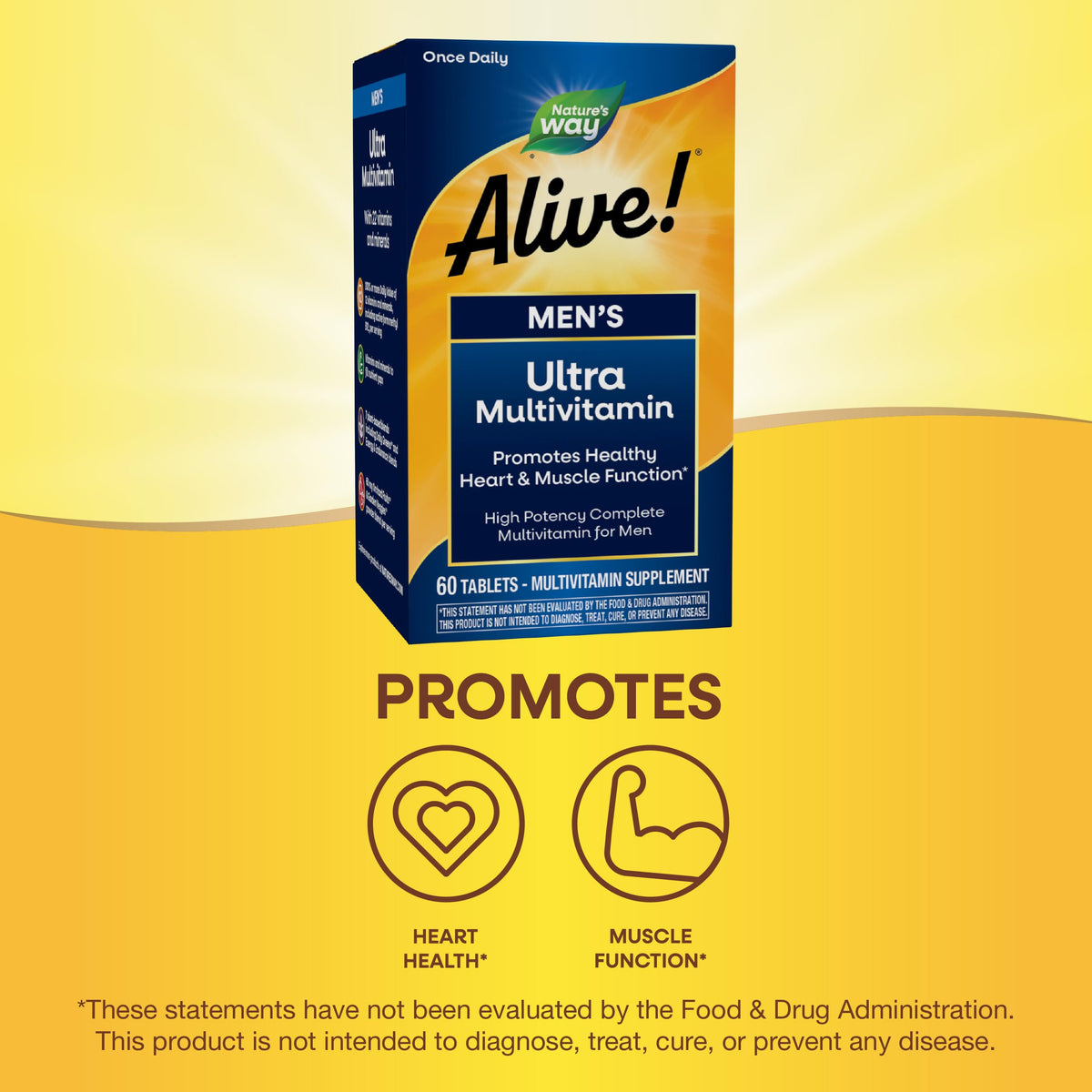 Nature's Way Alive! Men's Daily Ultra Multivitamin, High Potency Formula, Promotes Heart & Muscle Function Nature's WayBuy Supplements Australia