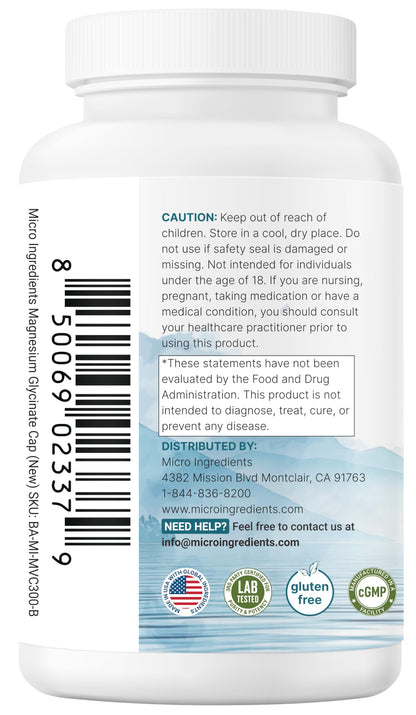 Buy supplements Pure Magnesium Glycinate 1,000mg, 300 Capsules | 100% Chelated for Max Absorption | Enhanced with Vitamin C | Only Uses Active Ingredients - Vitaza UK Supplements UK
