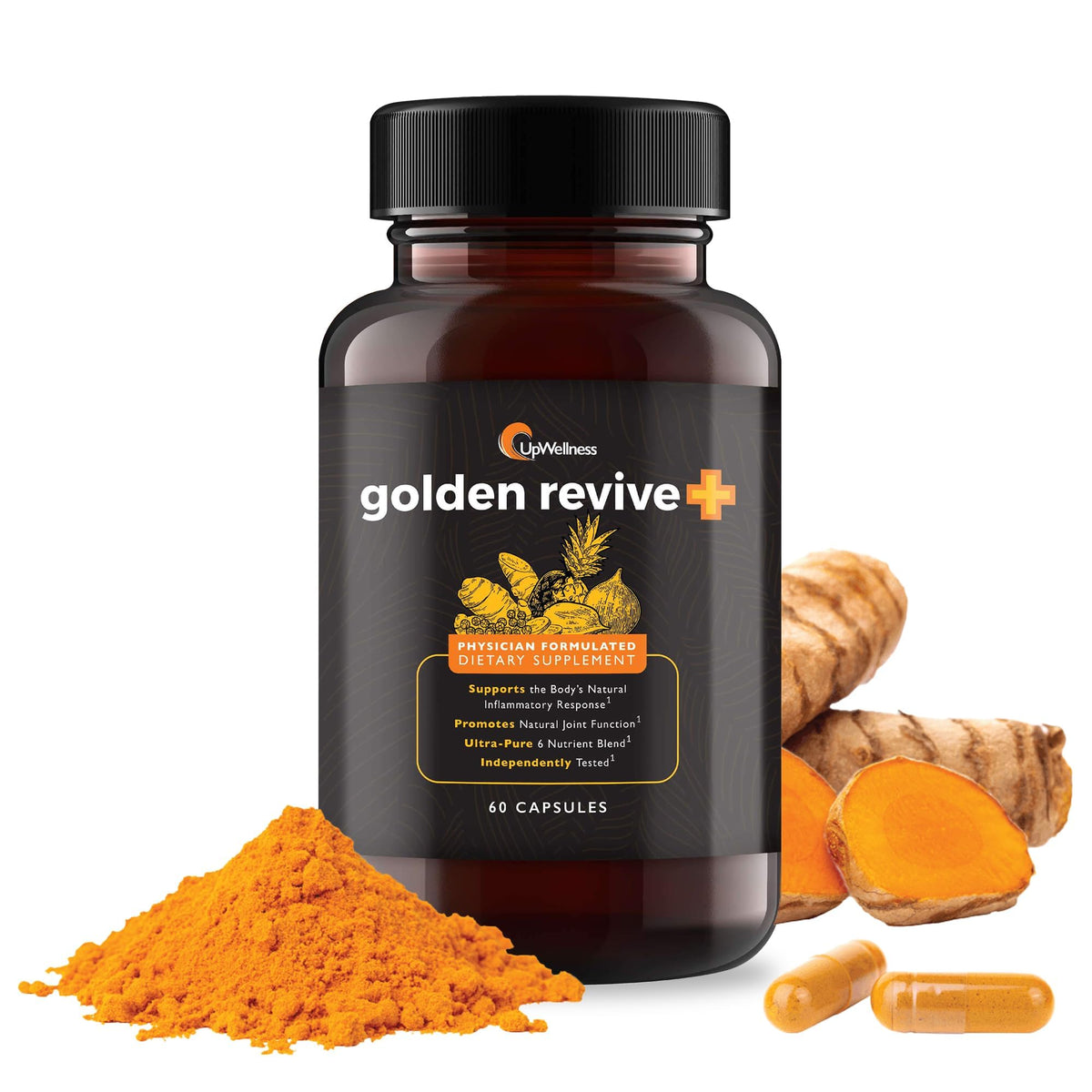 Buy supplements UpWellness Golden Revive + Joint Support Supplement Featuring Turmeric with Black Pepper, Quercetin, and Magnesium- Turmeric Boswellia Supplement - Vitaza UK Supplements UK