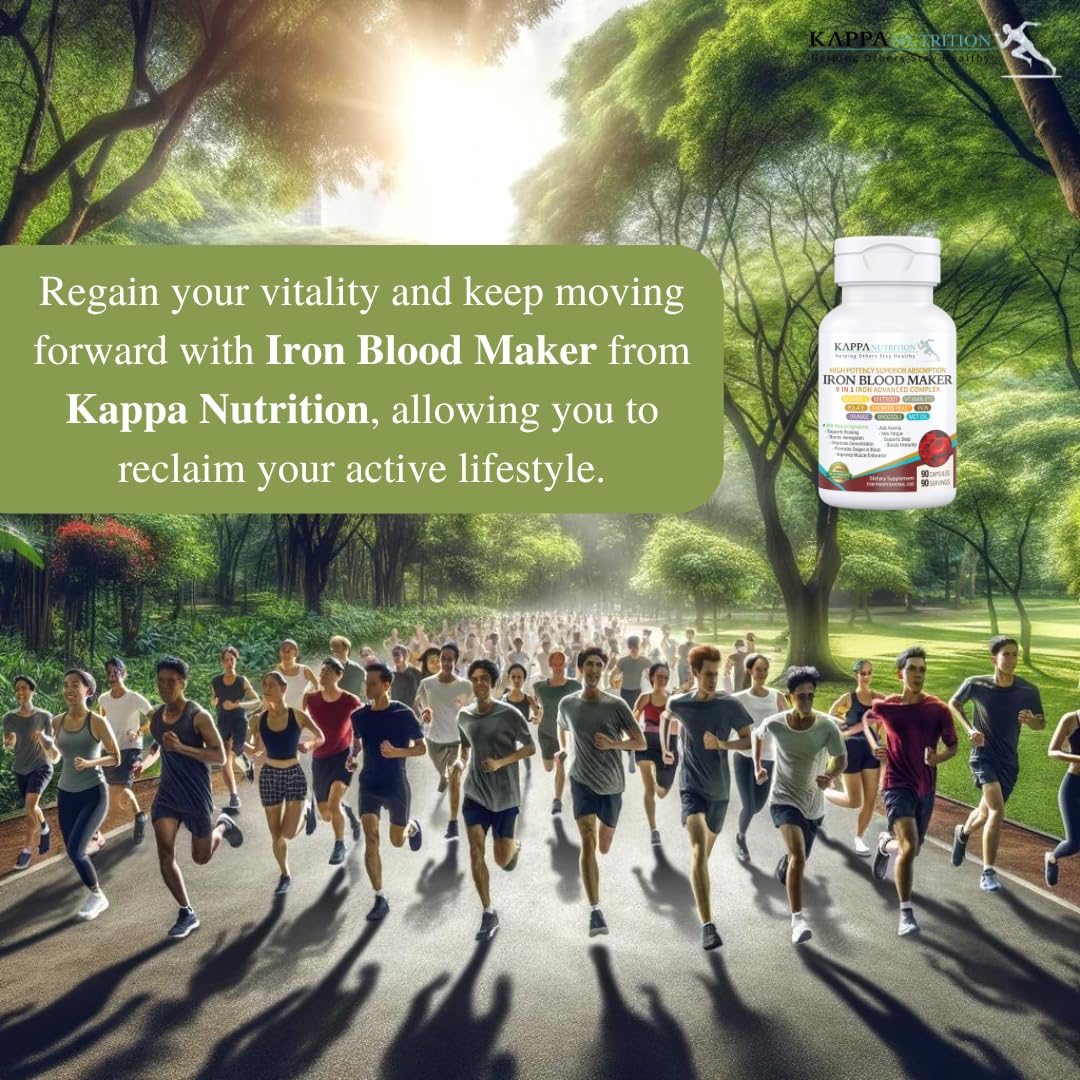 Buy supplements KAPPA NUTRITION Iron 26mg, Vitamin C & Orange 150mg, Folate 667mcg DFE, Vitamin B12, Beetroot, Brewers Yeast, Broccoli & MCT Oil - Vitaza UK Supplements UK