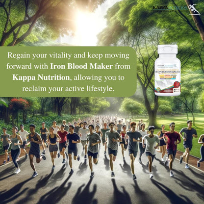Buy supplements KAPPA NUTRITION Iron 26mg, Vitamin C & Orange 150mg, Folate 667mcg DFE, Vitamin B12, Beetroot, Brewers Yeast, Broccoli & MCT Oil - Vitaza UK Supplements UK