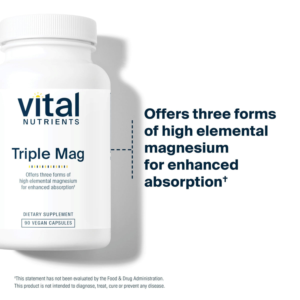 Buy supplements Vital Nutrients Triple Magnesium Complex Supplement | Vegan Magnesium Glycinate, Malate & Oxide 250mg | Easily Absorbed Magnesium Supplement for Stress, Muscle, Heart, Bone Support | 90 Capsules - Vitaza UK Supplements UK