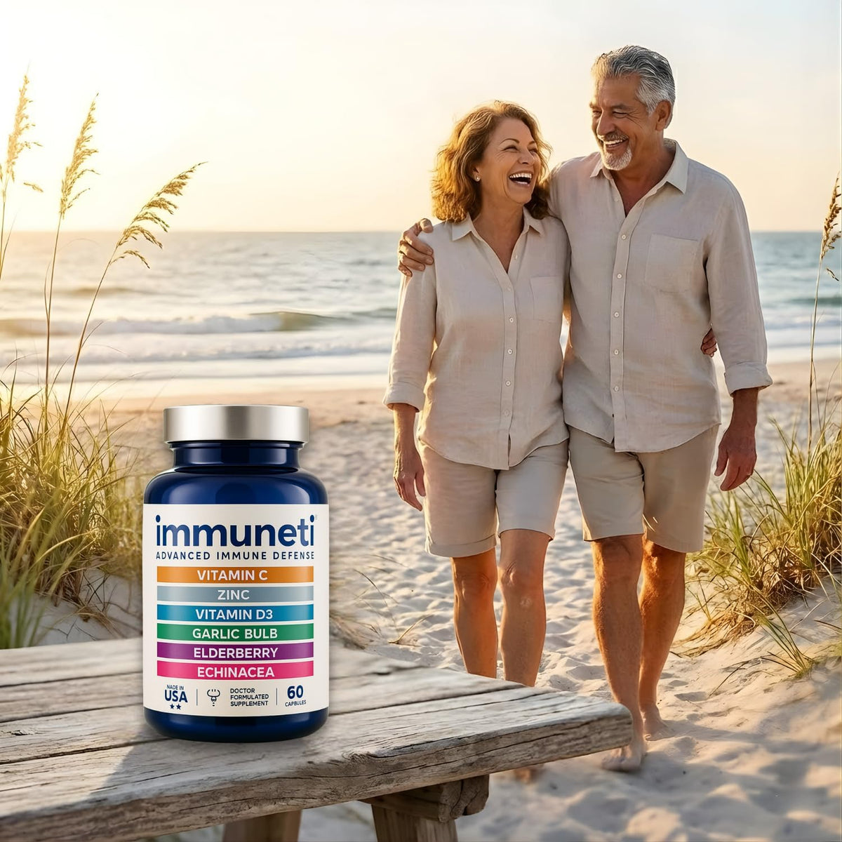 Buy supplements Immuneti Advanced Immune Support – Doctor Formulated 6-in-1 Daily Immunity Supplement – Made in USA – With Vitamin C, D3, Zinc, Elderberry - Vitaza UK Supplements UK