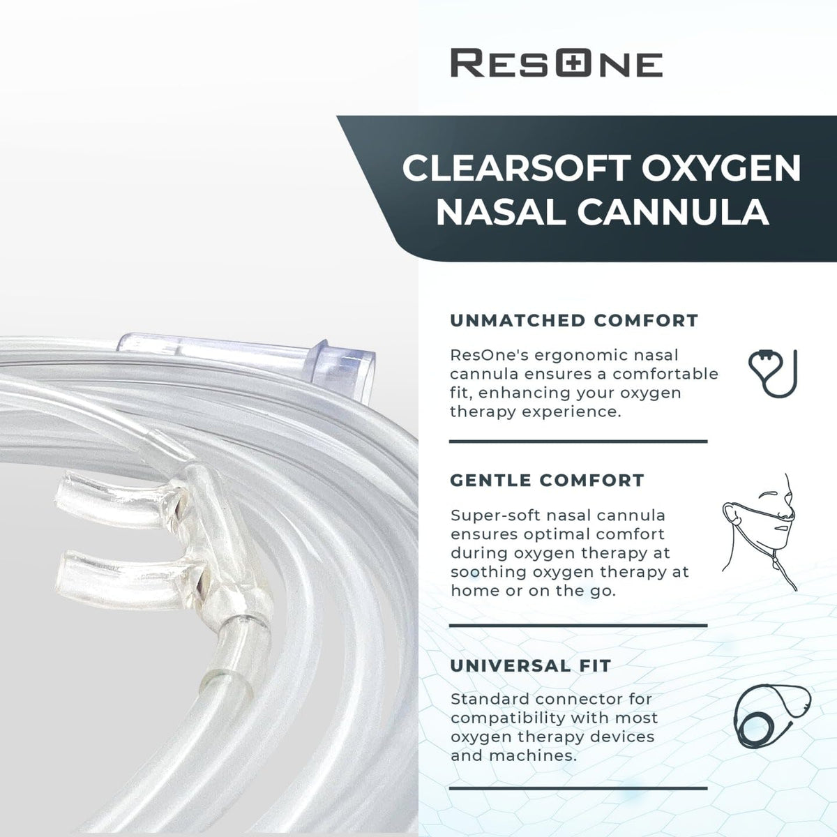 ResOne Soft Nasal Cannula 5-Pack - Oxygen Cannula, Curved Prongs, 4Ft Crush-Resistant Tubing ResOneBuy Supplements Australia