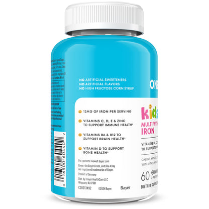 Buy supplements One A Day Kids Multivitamin with Iron Gummy, Vitamin D, Vitamin C, E, Zinc for Immune Support, Gummy Vitamins, Kids Multivitamin Gummies with Iron - Vitaza UK Supplements UK