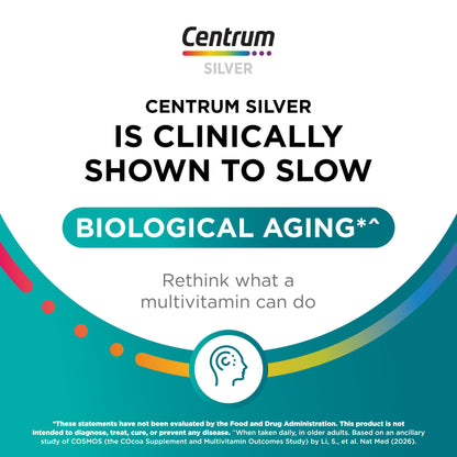 Centrum Silver Women's Multivitamin for Women 50 Plus, Multivitamin/Multimineral Supplement with Vitamin D3, B Vitamins, Non-GMO Ingredients