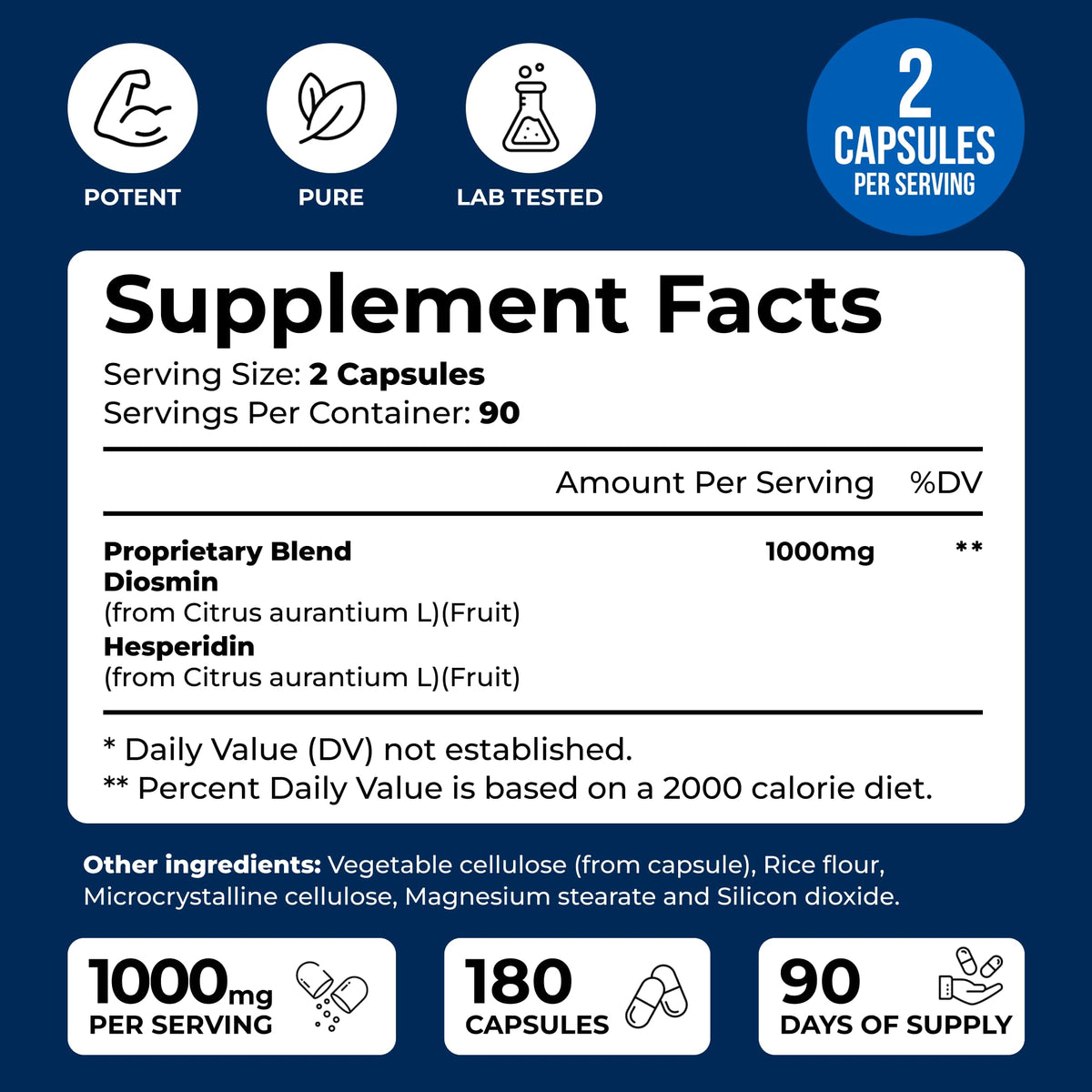 Buy supplements We Like Vitamins Diosmin Hesperidin 1000mg – 180 Capsules – 90 Day Supply - Diosmin and Hesperidin Supplement – Helps to Support Healthy Circulation, Vitaza UK Supplements UK