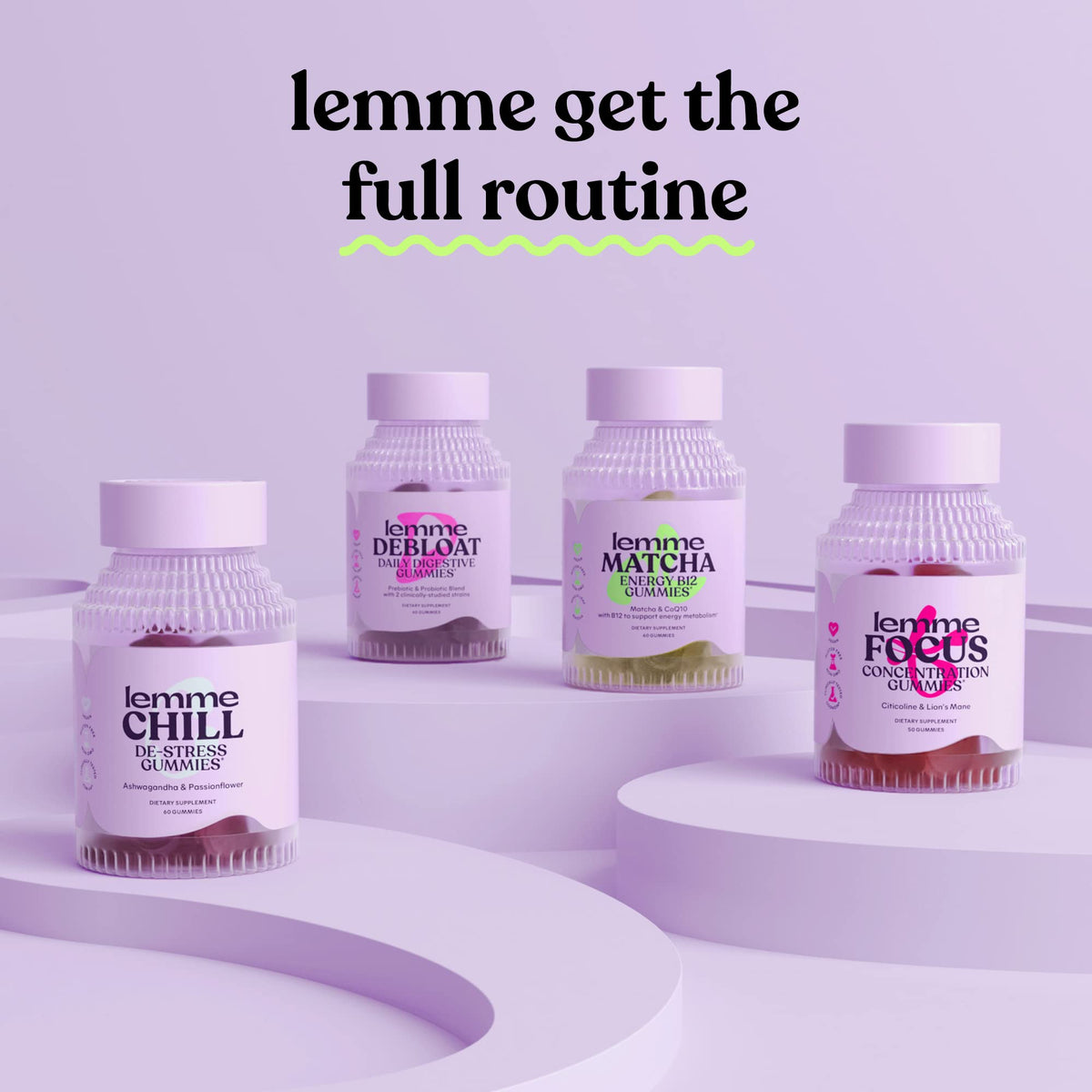 Lemme Matcha Superfood Energy Gummies with Organic Matcha Green Tea, Vitamin B12 LemmeBuy Supplements Australia