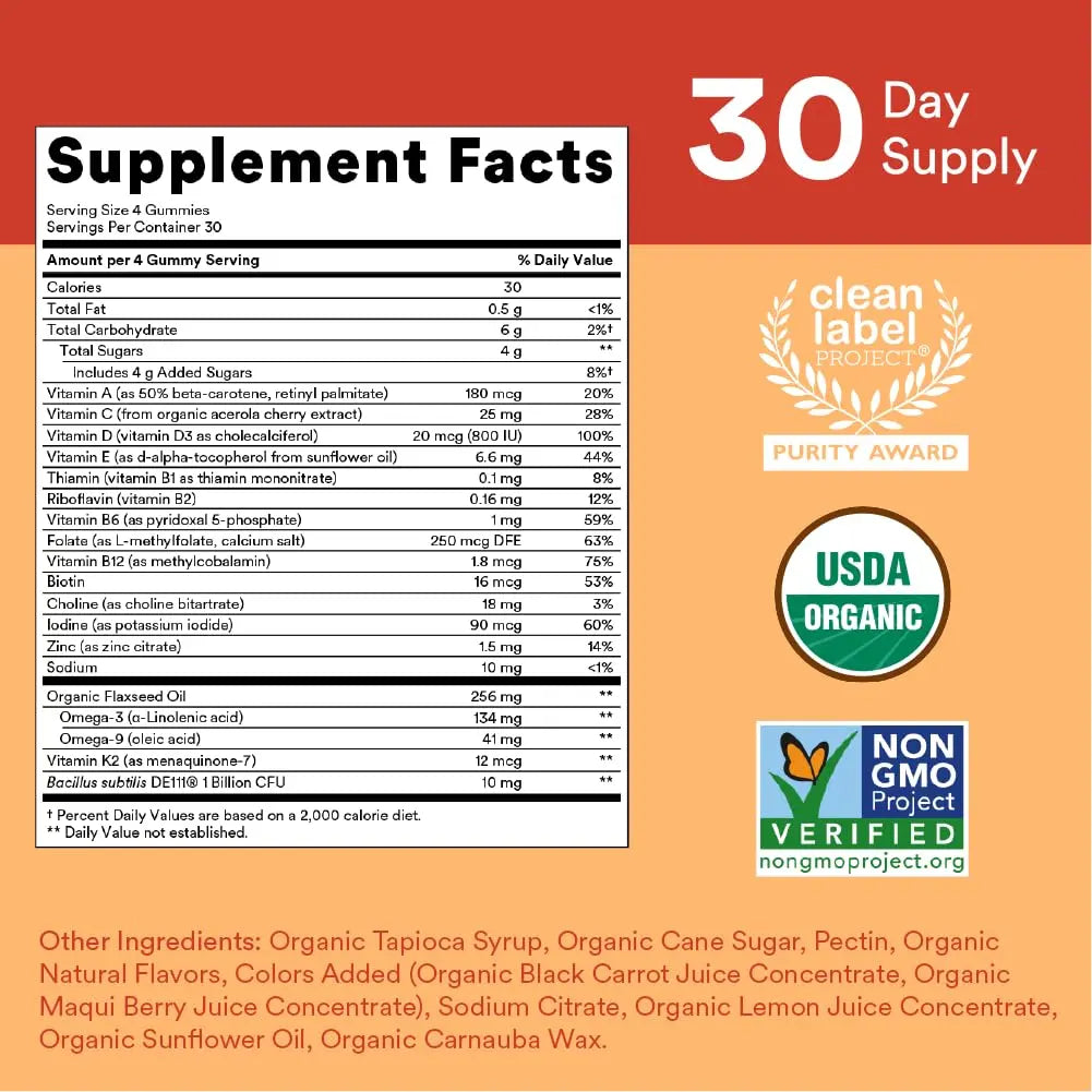 SmartyPants Organic Kids Multivitamin Gummies: Probiotics & Kids Probiotic Immunity Gummies: Prebiotics & Probiotics for Digestive Health and Immune Support Supplement SmartyPantsBuy Supplements Australia