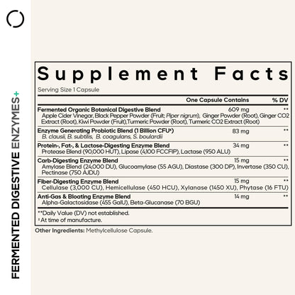 Buy supplements Codeage Fermented Digestive Enzymes Supplement 3-Month Supply - 14 Digestive Enzymes, Probiotics, Prebiotics, Fermented Botanicals - Vitaza UK Supplements UK