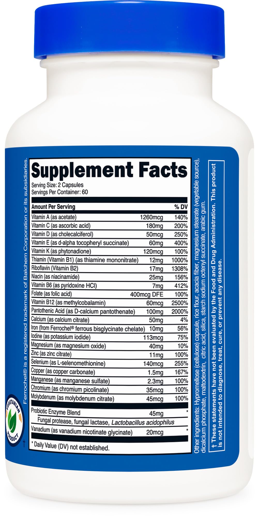 Buy supplements Nutricost Multivitamin with Probiotics 120 Vegetarian Capsules - Packed with Vitamins & Minerals - Vitaza UK Supplements UK
