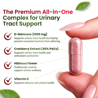 Buy supplements ForestLeaf D Mannose Supplements for Women & Men - D-Mannose 1000mg Capsules with Cranberry, Hibiscus & VIT C - DMannose Pills for UTI - Vitaza UK Supplements UK