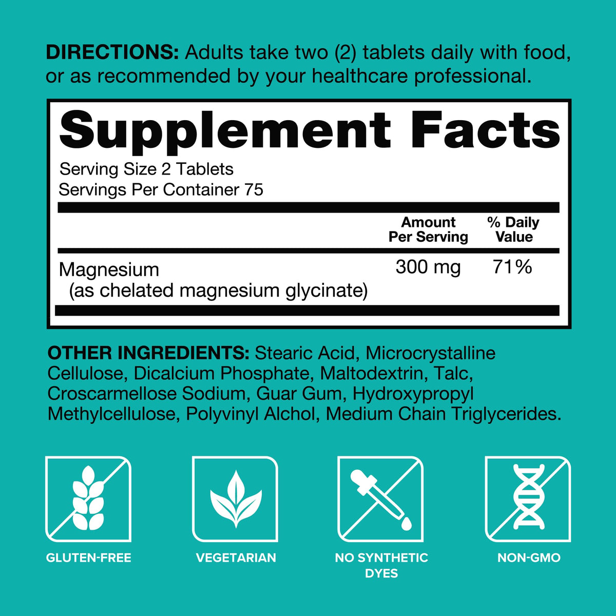 Buy supplements Qunol Magnesium Glycinate 300mg, 100% Glycinate Chelated Magnesium Supplement, 150ct Tablets - Vitaza UK Supplements UK