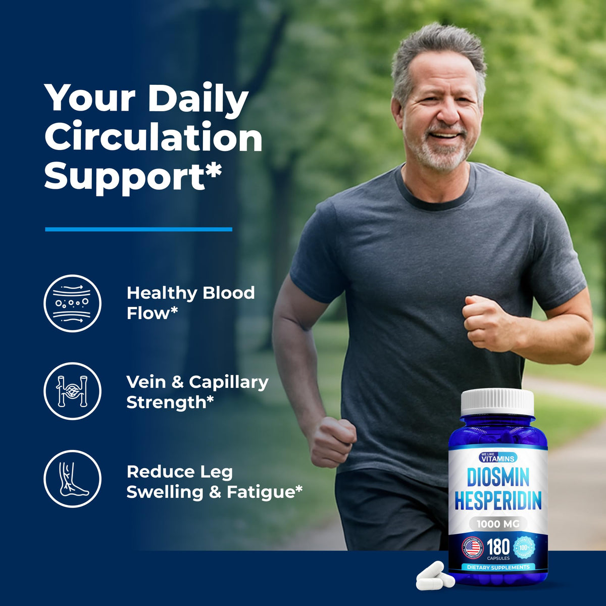 Buy supplements We Like Vitamins Diosmin Hesperidin 1000mg – 180 Capsules – 90 Day Supply - Diosmin and Hesperidin Supplement – Helps to Support Healthy Circulation, Vitaza UK Supplements UK