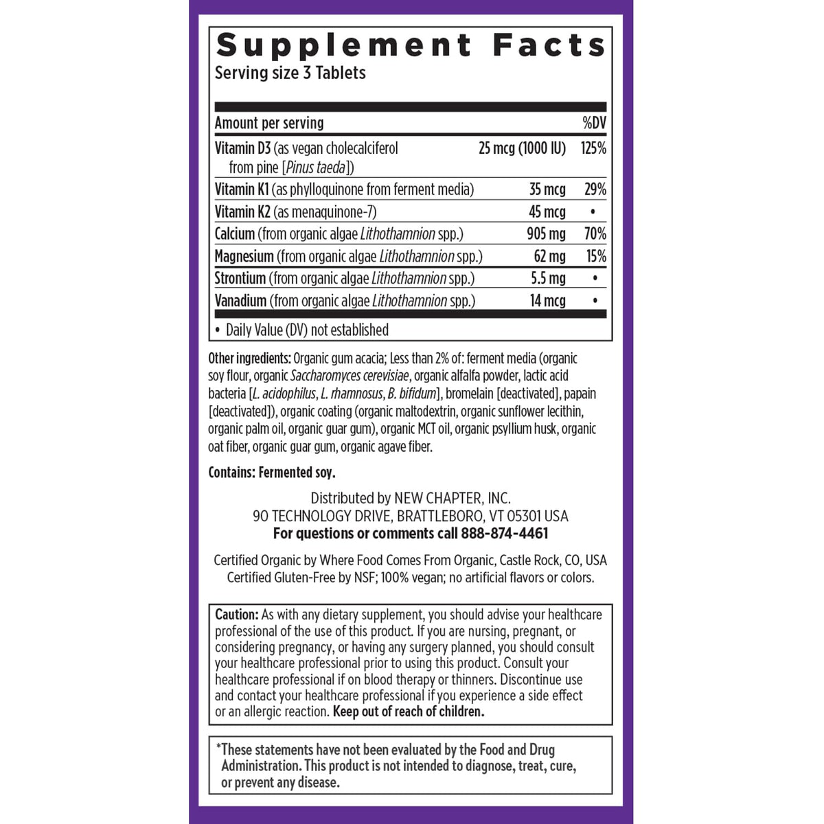 Buy supplements New Chapter Calcium Supplement - Bone Strength Plant-Based USDA Organic Calcium with Magnesium, Vitamin D3+K2, for Bone Health & Joint Mobility, Heart Support - Vitaza UK Supplements UK