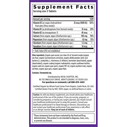 Buy supplements New Chapter Calcium Supplement - Bone Strength Plant-Based USDA Organic Calcium with Magnesium, Vitamin D3+K2, for Bone Health & Joint Mobility, Heart Support - Vitaza UK Supplements UK