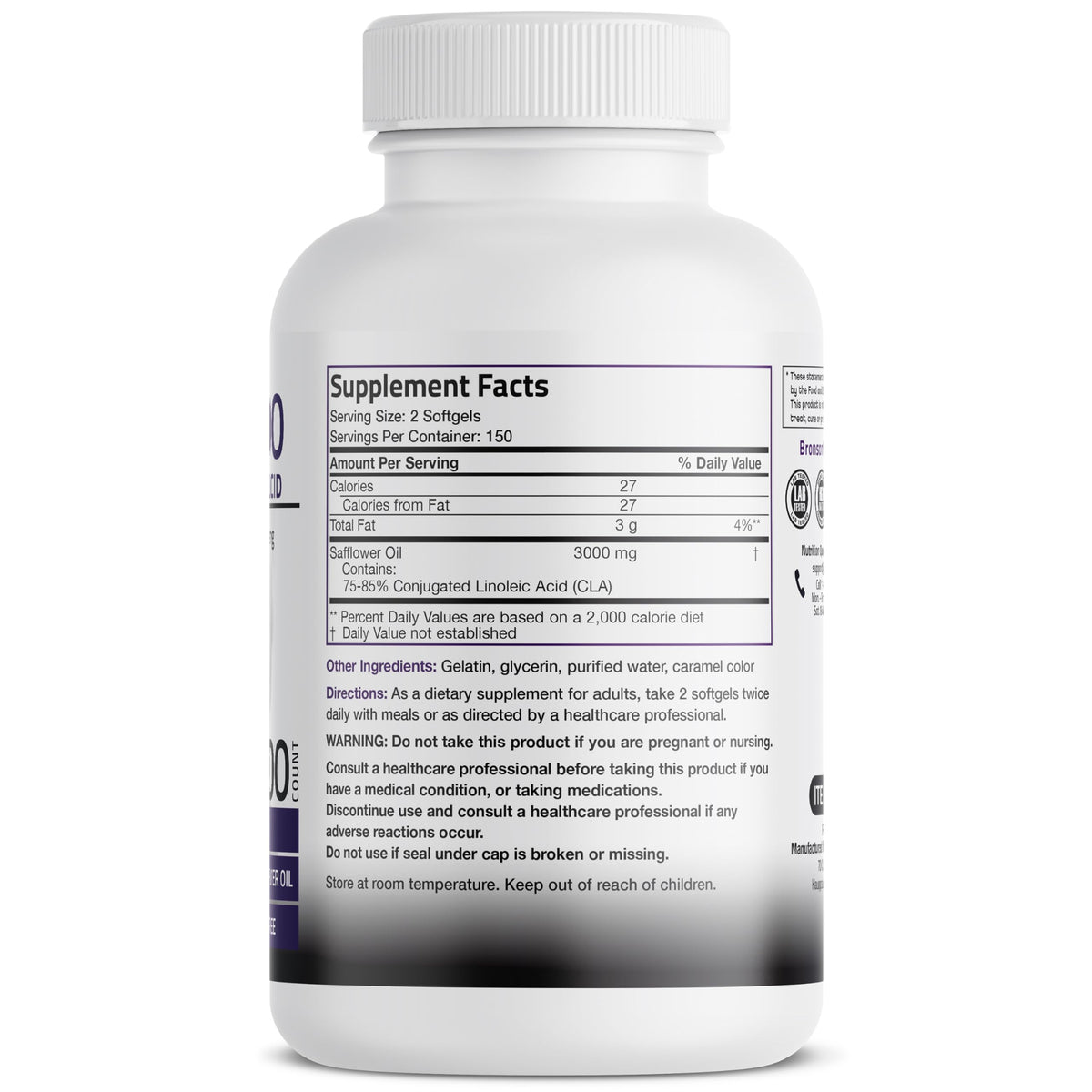 Buy supplements Bronson CLA 3000 Extra High Potency Supports Healthy Weight Management Lean Muscle Mass Non-Stimulating - Vitaza UK Supplements UK