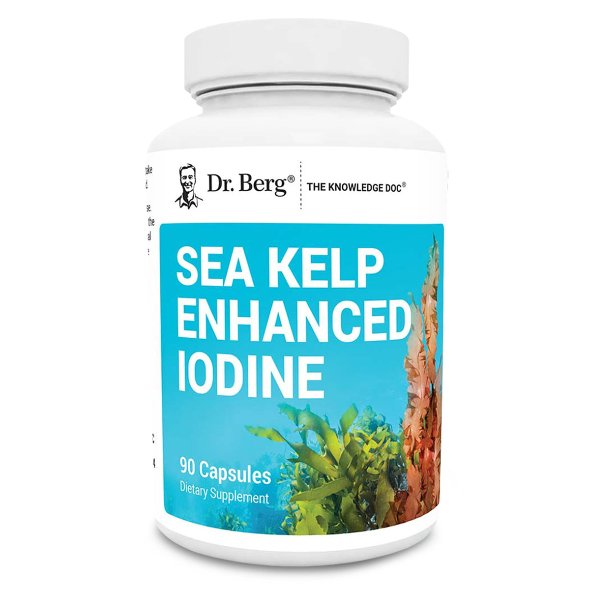 Buy supplements Dr. Berg Sea Kelp Enhanced Iodine - 200 mcg of Premium Iodine - Seaweed Blend Includes Klamath Blue-Green Algae & Sea Kelp - 90 Capsules - Vitaza UK Supplements UK