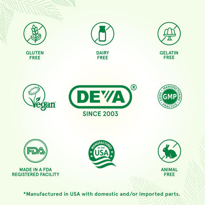 Buy supplements DEVA Vegan Multivitamin for Women & Men with Iron, Vitamin C, E, B Complex Vitamins, Zinc, 90 Tiny Tablets - Vitaza UK Supplements UK