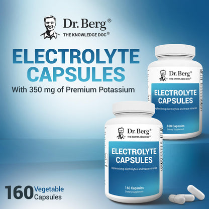 Buy supplements Dr. Berg Electrolyte Capsules - Electrolyte Supplements for Supporting Energy, Endurance, and Hydration - Sugar Free, No Maltodextrin, Keto Friendly - 160 Caps - Vitaza UK Supplements UK