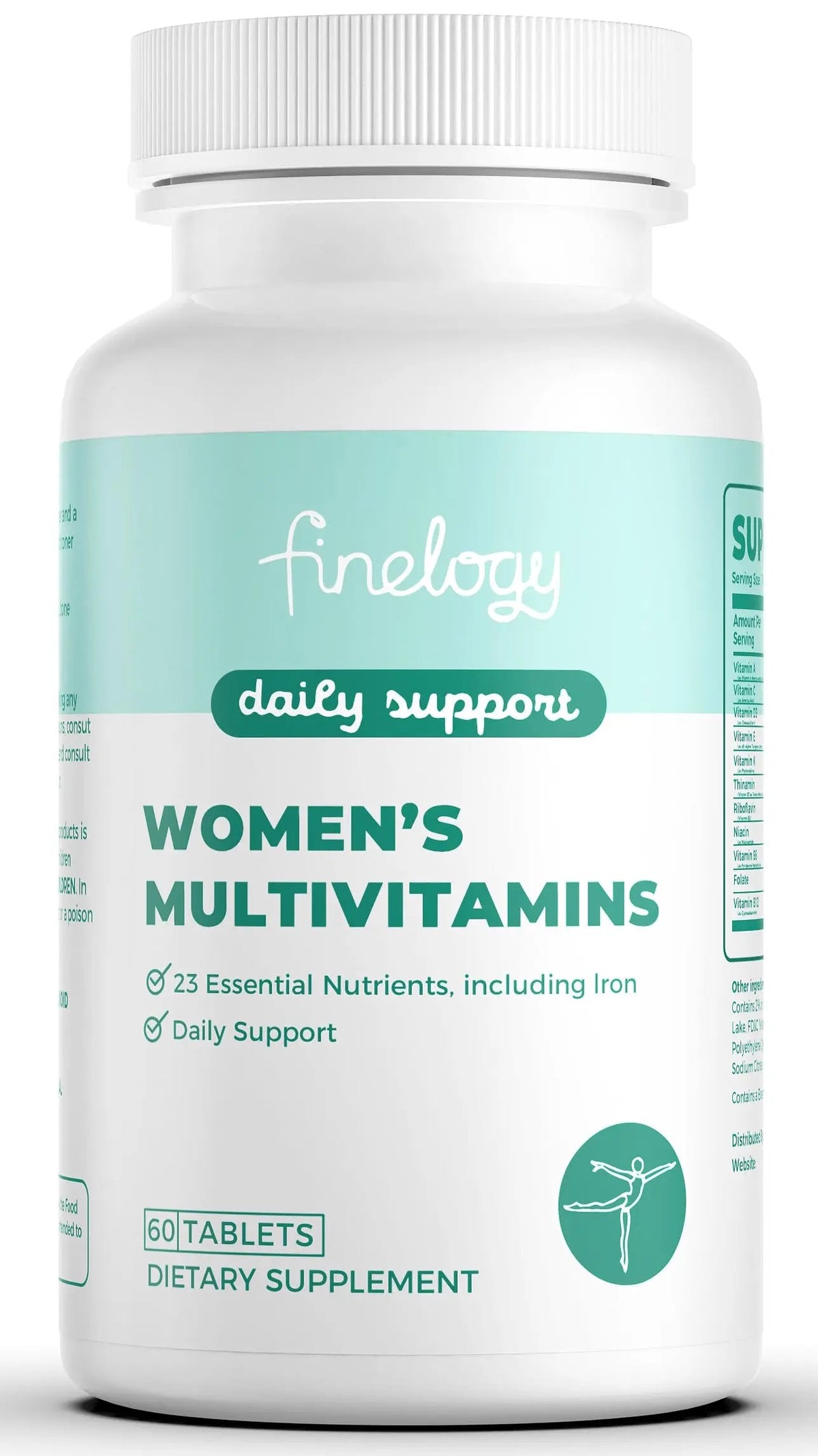 finelogy Womens Multivitamin - Essential Nutrients with Iron, Vitamins A, C, D3, K, B6 and B12 Supplements for Women’s Health, Energy Hair Skin & Nails finelogyBuy Supplements Australia