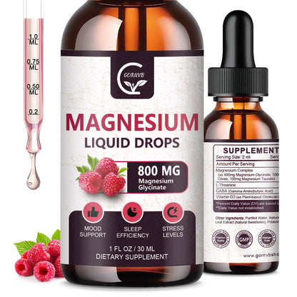 Buy supplements (2 Pack) Magnesium Glycinate Liquid Drops | 1000mg Liquid Magnesium Complex with D3, L-Thea & GABA for Energy, Sleep, Nerve and Heart Health - Vitaza UK Supplements UK