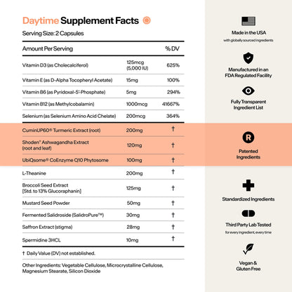 Buy supplements Stasis Daytime Energy & Focus Supplement for Men & Women with Vitamin D3, L Theanine, Ashwagandha & CoQ10, Cognitive Support Capsules for Morning Routines, Vegan, Vitaza UK Supplements UK