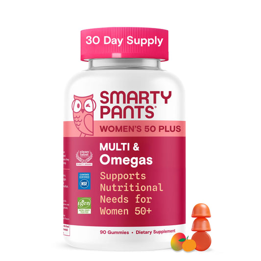 SmartyPants Multivitamin Gummy for Women 50 and Over - Improved Formula: Omega 3 (DHA/EPA), Methylfolate, CoQ10, Vitamin D3, C SmartyPantsBuy Supplements Australia