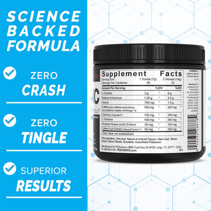 PEScience Prolific Pre Workout Powder, Sour Peach Candy, 40 Scoop, Energy Supplement PEScienceBuy Supplements Australia