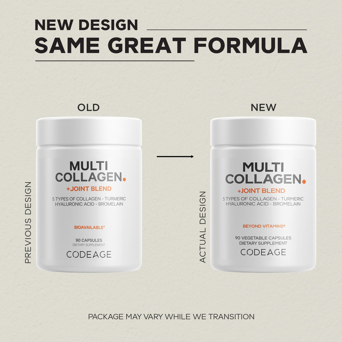 Buy supplements Codeage Multi Collagen Protein + Joint Blend Supplement, Hyaluronic Acid, Bromelain, Turmeric, Ginger, Boswellia, Astaxanthin - Hydrolyzed Bovine Collagen - Vitaza UK Supplements UK