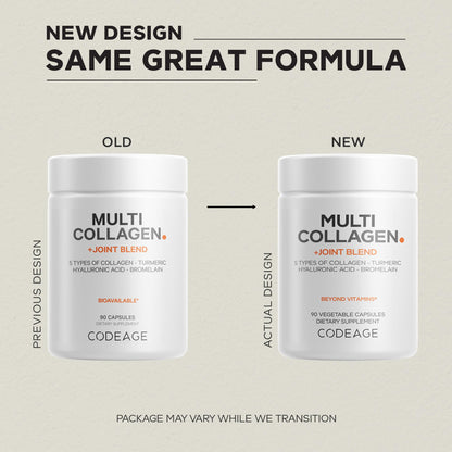 Buy supplements Codeage Multi Collagen Protein + Joint Blend Supplement, Hyaluronic Acid, Bromelain, Turmeric, Ginger, Boswellia, Astaxanthin - Hydrolyzed Bovine Collagen - Vitaza UK Supplements UK