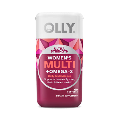 Buy supplements OLLY Ultra Women's Multi Softgels, Overall Health and Immune Support, Omega-3s, Iron, Vitamins A, D, C, E, B12, Daily Multivitamin, 30 Day Supply - 60 Count - Vitaza UK Supplements UK