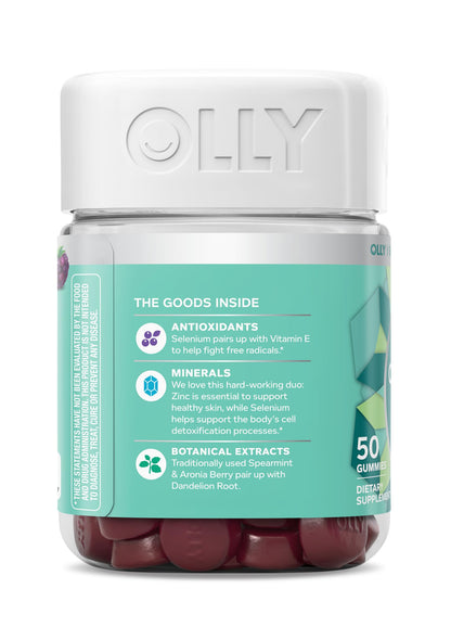 Buy supplements OLLY Flawless Complexion Gummy, Clear and Healthy Skin Support, Vitamins E, A, Zinc, Chewable Supplement, Berry - 50 Count (Pack of 1) - Vitaza UK Supplements UK