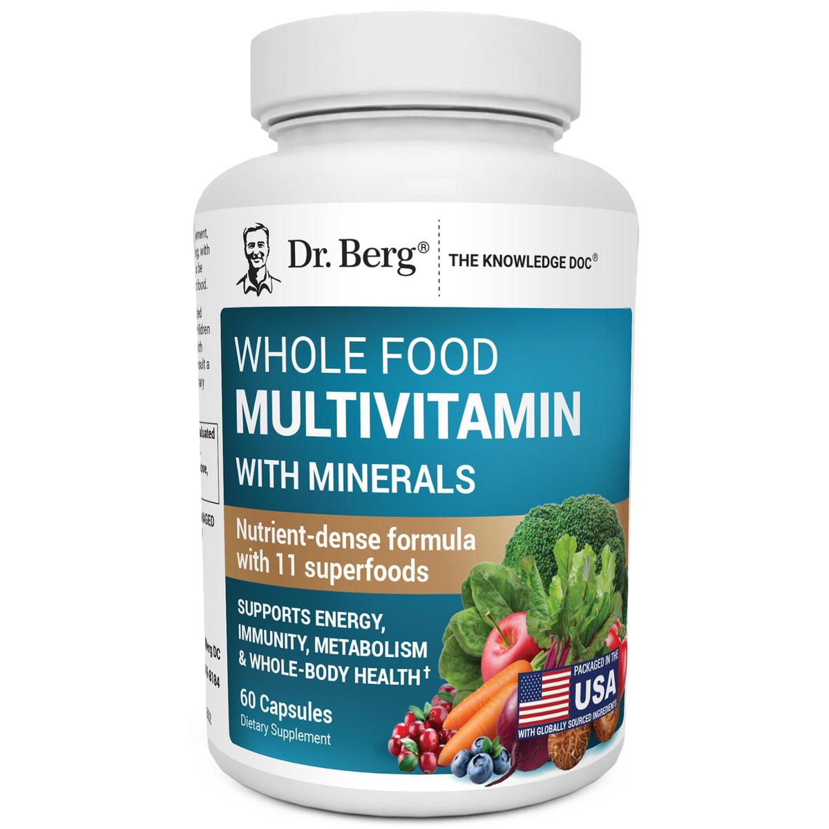 Buy supplements Dr. Berg Whole Food Multivitamin with Minerals - Daily Multivitamin for Men and Women - Includes Premium Whole Food Fruits and Vegetable Blend with Folate - Vitaza UK Supplements UK
