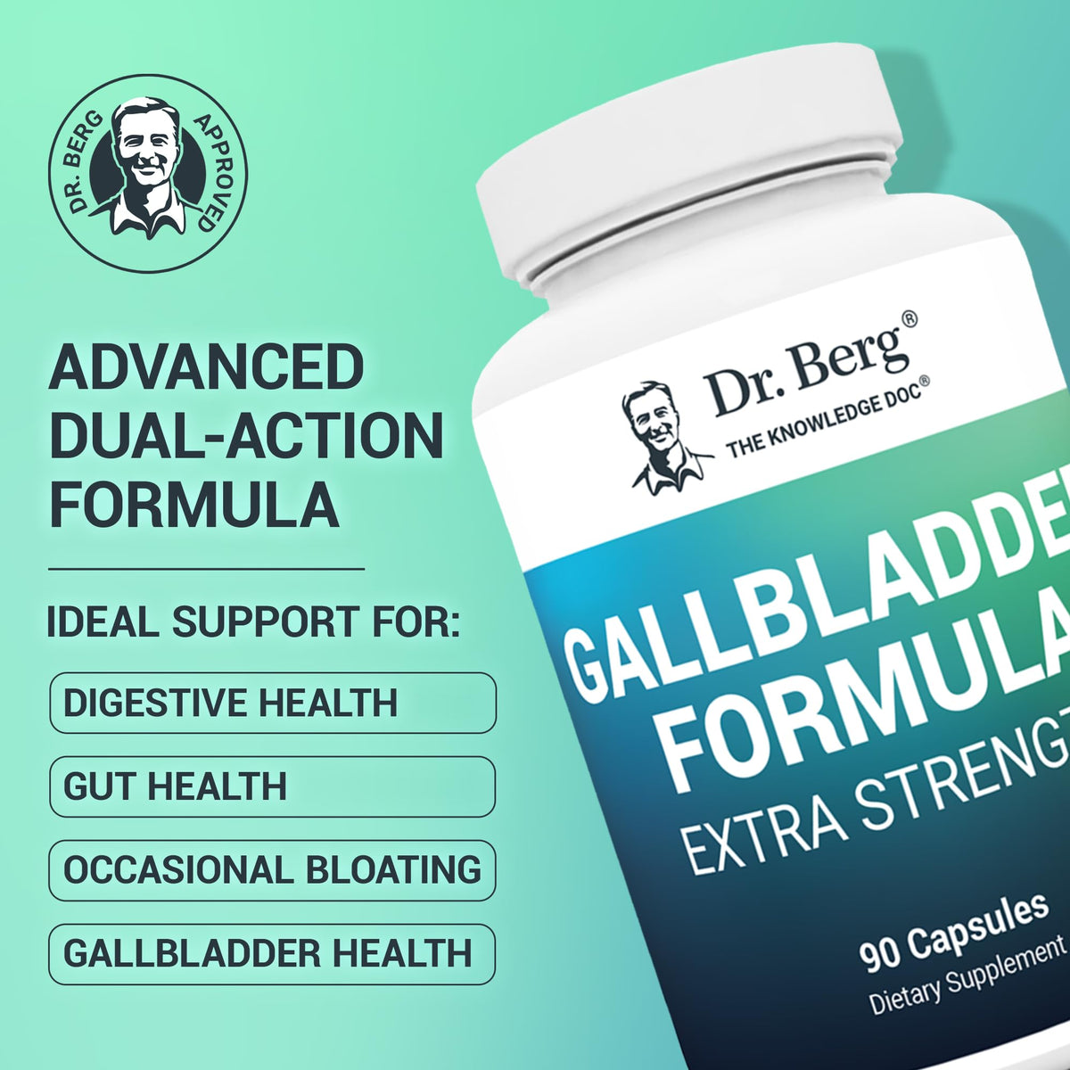 Buy supplements Dr. Berg Gallbladder Formula Extra Strength - with Ox Bile Powder and Conjugated Bile Acid - Digestive Enzymes Proprietary Blend - Full 45-Day Supply - 90 Vegetable Capsules - Vitaza UK Supplements UK