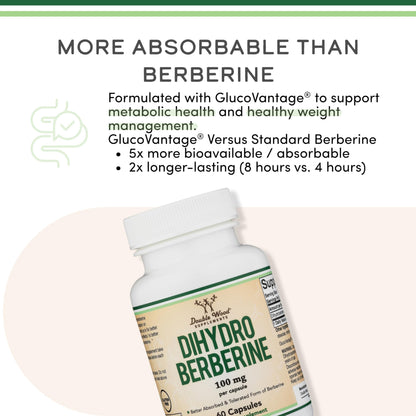 Buy supplements Dihydroberberine Supplement 100mg, 60 Capsules (Patented GlucoVantage Super - Vitaza UK Supplements UK