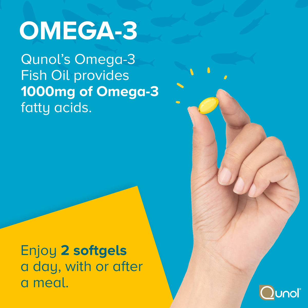 Buy supplements Qunol Fish Oil Omega 3 Mini Softgels, 1000mg Omega 3 EPA + DHA, Ultra Pure Supplements, Heart Health Support, Lemon Flavor - Vitaza UK Supplements UK