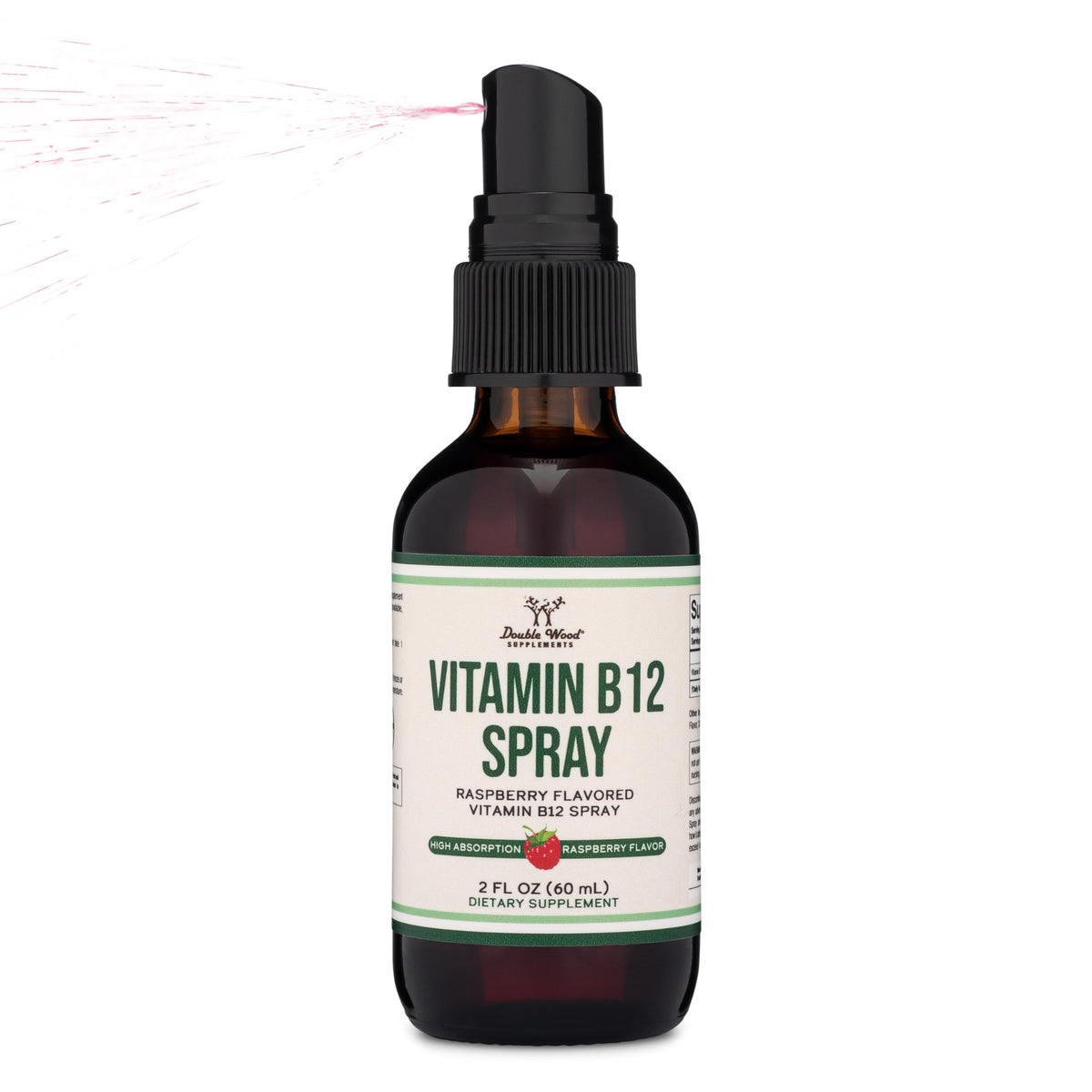 Vitamin B12 Sublingual Spray (2 Spray Dose of Vitamin 12 1000mcg, 3 Spray Serving Size Double Wood SupplementsBuy Supplements Australia