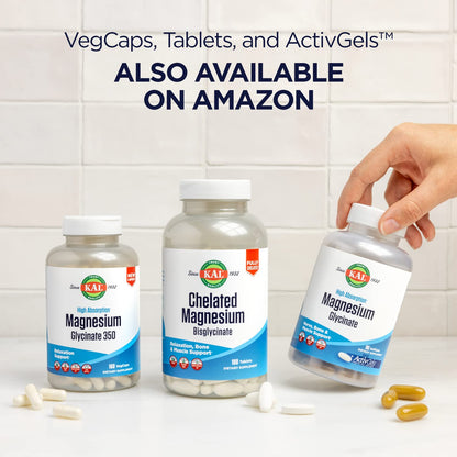 Buy supplements KAL Magnesium Glycinate, New & Improved Fully Chelated High Absorption Formula with BioPerine, Bisglycinate Chelate for Stress, Relaxation - Vitaza UK Supplements UK