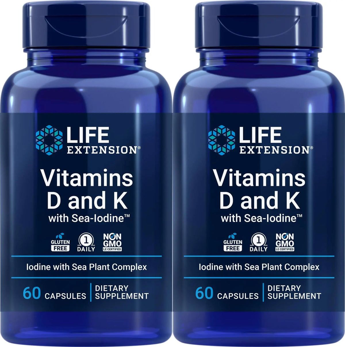 Life Extension Vitamins D and K with Sea-Iodine 60 Capsules (2pack) Life ExtensionBuy Supplements Australia